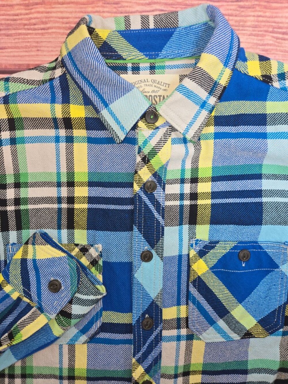 Aeropostale Mens Blue Plaid Flannel Shirt Small